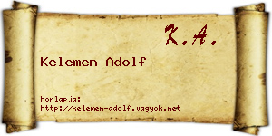 Kelemen Adolf névjegykártya