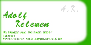 adolf kelemen business card